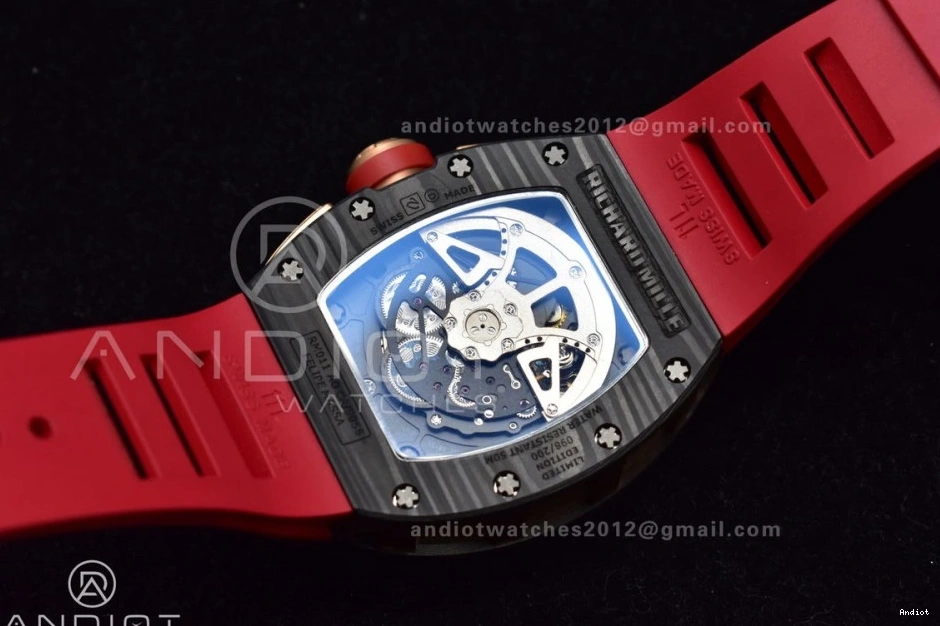 Best on KVF Chrono Rubber Crystal V2 Red Strap 1:1 NTPT Lotus Edition Dial RM011 A7750 1130